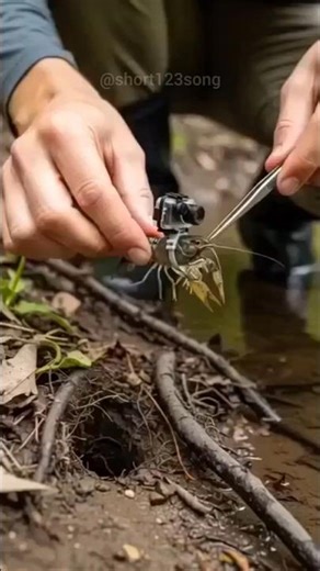 Real Micro Cam on a CrayfishUnderwater Burrow Exploration | Crab