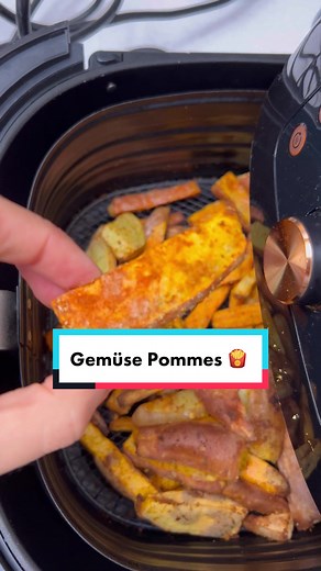 Gemüse Pommes aus der Heissluft Fritteuse schnell zubereiten