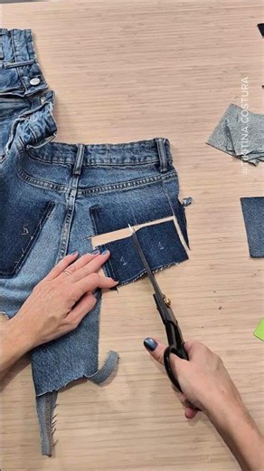 Transform old jeans into this patchwork pouch 👖✂️