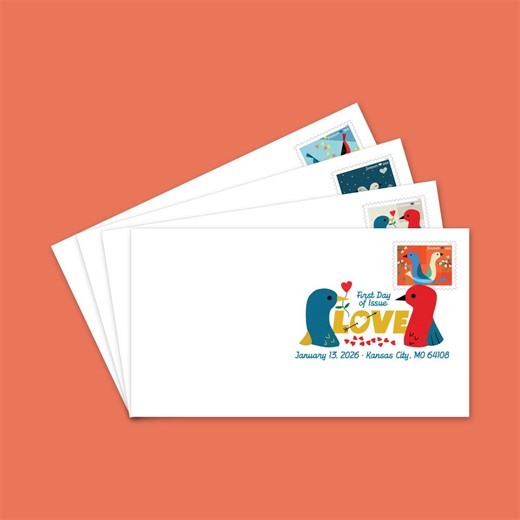 Love (2026) Digital Color Postmark First Day Covers (set of 4) — Stamps Forever