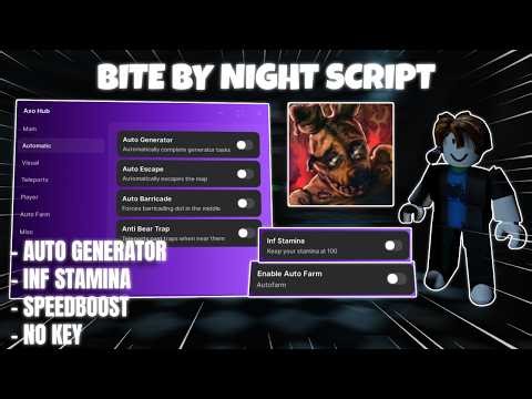 Bite By Night Script *NO KEY* - AUTO GENERATOR, AUTO FARM, SPEED, INF STAMINA & MORE (MOBILE & PC)