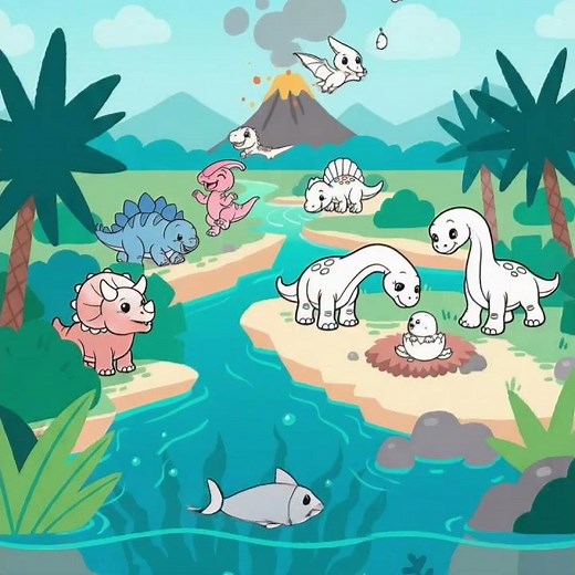 🦖 Color Dinosaurs! 🎨 Bumi Lumi Baby Coloring Game for toddlers