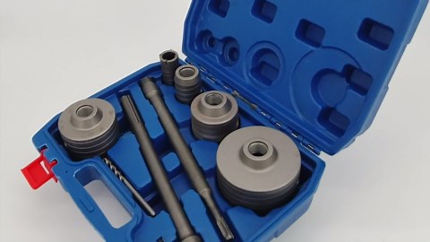 9PCS Concrete Hole Saw Kit - Tungsten Steel for SDS Plus and SDS MAX Shank - Masonry Wall Hole Opening Diamond Core Drill Bit - Hole Saw Set for Concrete Brick Cement Stone Tile Wall