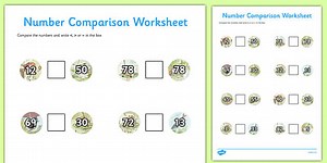 Beatrix Potter - The Tale of Mr Jeremy Fisher Number Comparison Worksheets