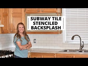 Stenciling A Faux Tile Backsplash Using Cutting Edge Stencils Subway Tile Wall Stencil!
