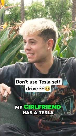 Tesla self drive is like a toxic relationship 👀😂 #shorts