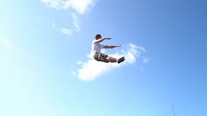 Man Jumps High On Springboard Net Stock Footage Video (100% Royalty-free) 30825916 | Shutterstock