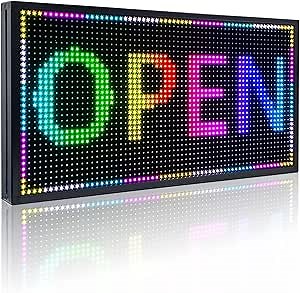 P10(26" * 14") Open Led Scrolling Sign Programmable Digital Outdoor Message Board Message Board Wifi Control Display Screen Matrix Panel Electronic For Business Full Color