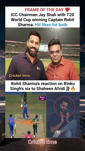 FRAME OF THE DAY ❤️ICC Chairman Jay Shah with T20 World Cup winning Captain Rohit Sharma.