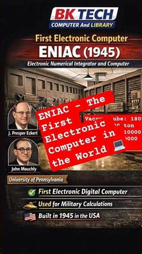 👉 World’s First Electronic Computer | ENIAC (1945) Explained in 60 Seconds ⚡ | Computer History
