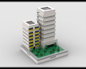 LEGO MOC-41958 Apartment Building | for modular city (Modular Buildings 2020)