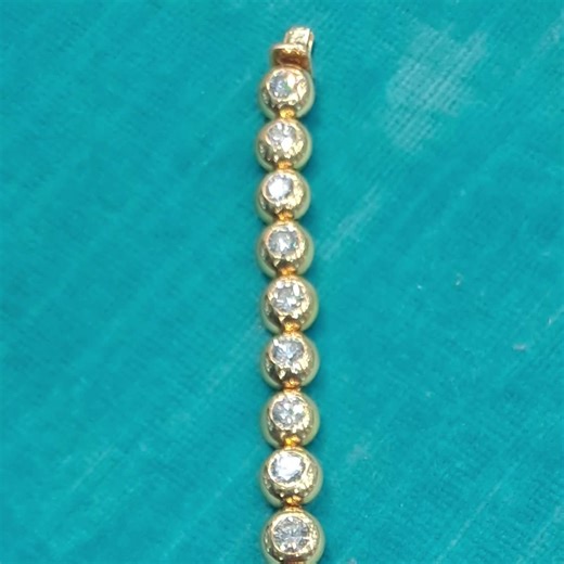 #027 BL153 Roundly French vintage diamond and gold line bracelet