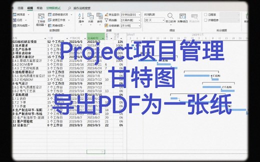 Project项目管理如何导出一张PDF甘特图