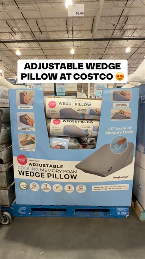 Costco Buys on Instagram: "🛌 This Adjustable Cooling Memory Foam Wedge Pillow is at Costco and it’s such a smart sleep upgrade if you want better support and comfort at night 😌 great for reading, lounging, or elevating legs without constantly stacking pillows, and the cooling cover makes it even better for warmer sleepers! 👏🏼 $29.99 #costcofinds #costcodeals"