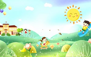 4K卡通校园幼儿教育背景视频