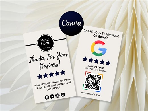 Google Review Card Template – Editable QR Code Request Card | Canva Business Feedback Sign - Etsy Australia