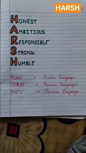 Meaning of the name HARSH. #harsh #meaning #nameart #youtubeshort #koreanname #japnesename #Shorts