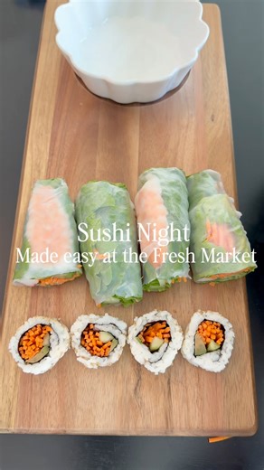 Tonight’s plan: sushi at home, done right. 🍱 Fresh sushi, easy pairings, and a board that looks as good as it tastes The Fresh Market makes it effortless. | The Fresh Market