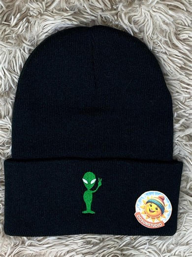 Alien Embroidered Beanie. Winter Hat. - Etsy