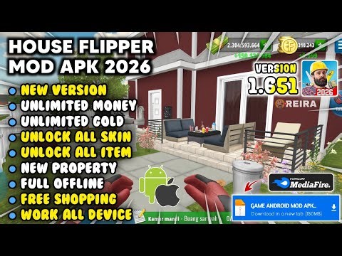 UPDATE! HOUSE FLIPPER MOD APK VERSION 1.651 New 2026 - Unlimited Money & Coins Latest Version