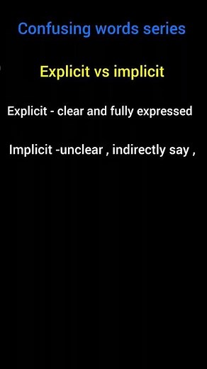 Explicit vs Implicit | Confusing English Words series Explicit vs Implicit 🤔#confusingwords #shorts