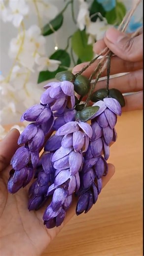 DIY Pista Shell Flowers/Wisteria flowers making With Pista Shell/#diy #flowers #craft #planter