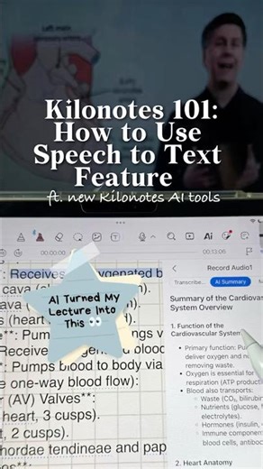 TURN LECTURES INTO NOTES AUTOMATICALLY WITH AI 📖#Kilonotes #SpeechToText #DigitalNotes #studyhacks