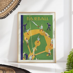 Mid Century Baseball Cover Print - Vintage Sports Poster - Etsy