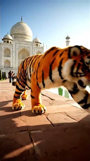 Tiger Therian Stalks Prey at Taj Mahal