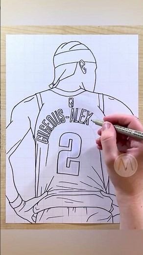 How to draw Shai Gilgeous-Alexander #drawing #sketch #basketball #nbaplayers #shaigilgeousalexander