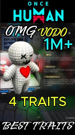 Once Human VODO DOLL TRAITS SHOWCASE VS LONEWOLF LUNAR TRAITS #oncehuman