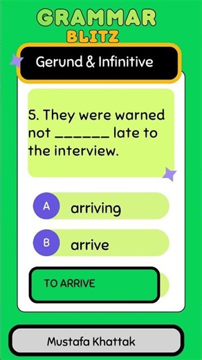 Gerund & Infinitive : Test Your Grammar