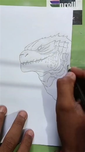 godzilla roar #godzilla #drawing #artwithabhinav #subscribe
