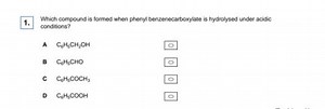 Which compound is formed when phenyl benzenecarboxylate is hydr... | Filo