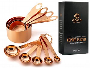 Copper Plated Measuring Cups and Spoons Set: Stainless Steel, Engraved - Etsy UK