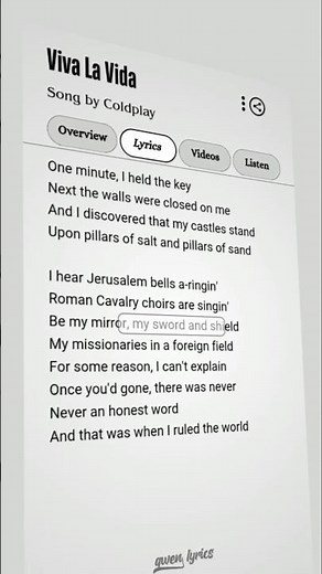 Viva La Vida || Song lyric music 🎶