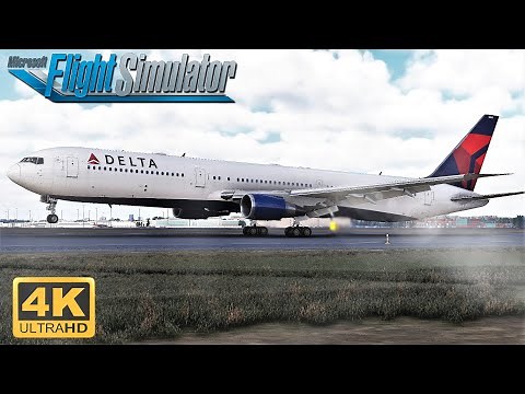 Microsoft Flight Simulator 2020 4K *MAXIMUM GRAPHICS* 767-400ER Beautiful Landing In Newyork