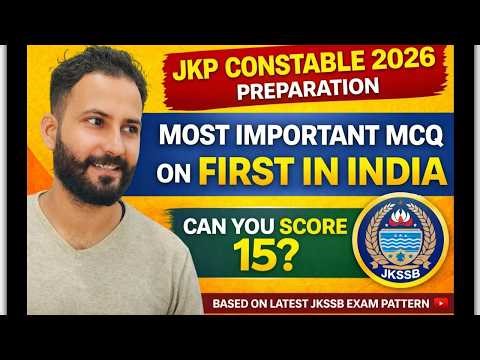 JKSSB Latest Pattern MCQs | First In India | JKP Constable 2026 | Score 15 If You Are Ready! Day 4
