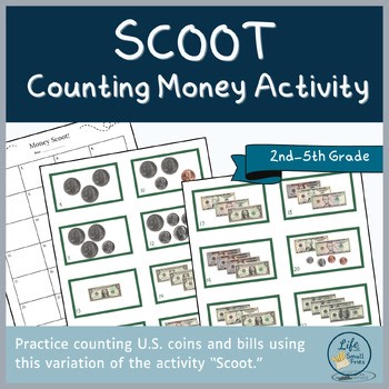 Counting Money SCOOT Math Activity | U.S. Coins | Dollar Bills