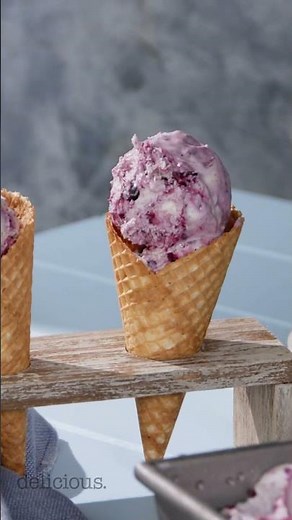 No-churn boysenberry ice cream