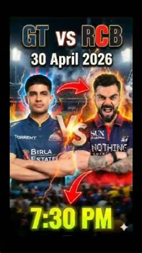 GT vs RCB | 30 April 2026 | IPL 2026