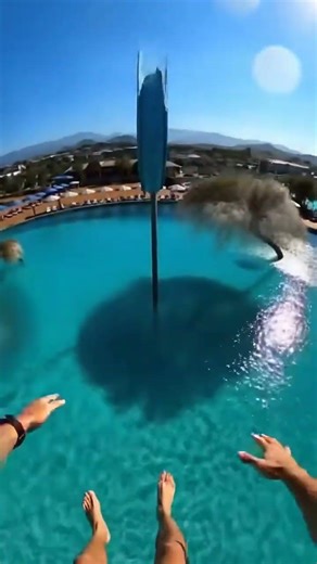 Waterslide into pool full of giant fish #funny #memes
