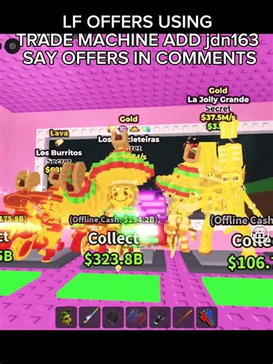 TRADING IN SAB USING TRADE MACHINE ADD jdn163 #roblox #stealabrainrot