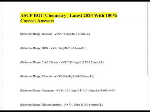 ASCP BOC Chemistry 2026/2027 ✅ Most Accurate Practice Questions & Smart Passing Tips