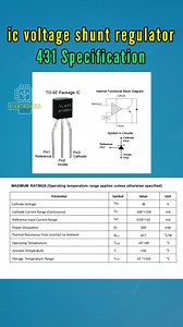 86K views · 1.1K reactions | IC VOLTAGE SHUNT REGULATOR 431 specification #diy #electronic #viral #repair #learn #education #fblifestyle #viral #reels | Elektronika info | Facebook