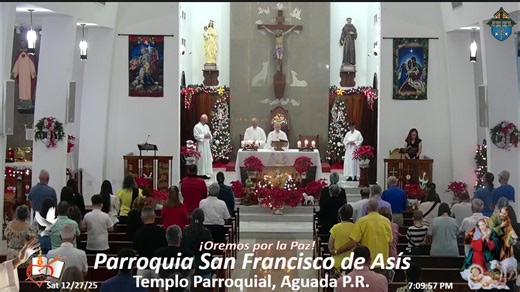 Templo Parroquial. Comunidad Religiosa Orden de San Agustín. Para Donativos ATH-M (939) 200-5540. Apartado Postal: PO Box 608, Aguada, Puerto Rico. Dios Bendice al Dador Alegre. Gracias. | Parroquia Aguada, San Francisco de Asís