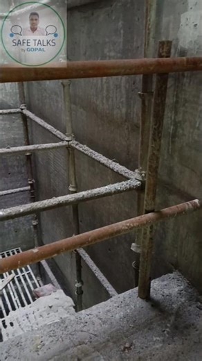 Lift Shaft Barricade & Edge Protection.Workmen Safety at SiteLift Shaft Safety Barrier Installation.