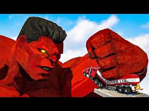 Cars vs Red Hulk vs Captain America | Teardown