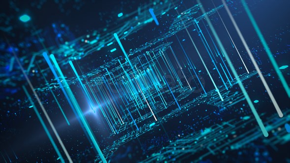 Blue tech style logo reveal 2