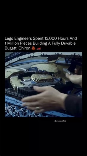 Learn.Tech.Official on Instagram: "It looks like a toy until you realize it actually drives. 😯 In 2018, a team of LEGO engineers took on a challenge no one thought possible, to recreate the Bugatti Chiron entirely from LEGO Technic pieces, and make it move under its own power. The result was a life-size, fully functional supercar, built from more than 1 million LEGO elements and powered by 2,304 LEGO Power Function motors. It produced 5.3 horsepower and 92 Nm of torque, enough to reach speeds o